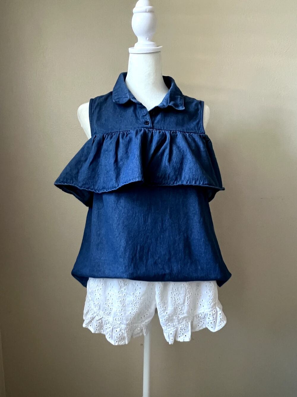 Monki Off-Shoulder Denim Blouse